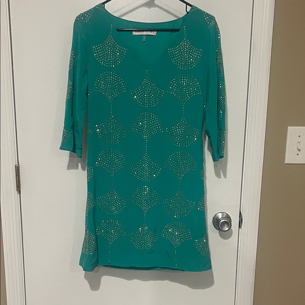 Trina Turk Turquoise Embellished Tunic
